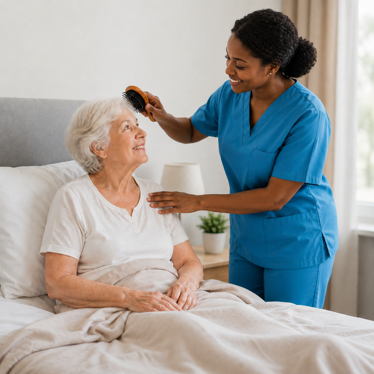 MEJ student helping a patient